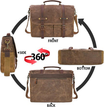 Load image into Gallery viewer, Large Capacity Messenger Bag with 9 Pockets - Waterproof Leather Laptop Carrier