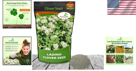 Drought-Tolerant Nitrocoated White Clover Seeds - 5 lbs for Fertile Pastures