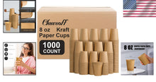 Load image into Gallery viewer, Stylish and Sturdy 8oz Kraft Paper Cups - Perfect for Any Celebration, 1000 Pack