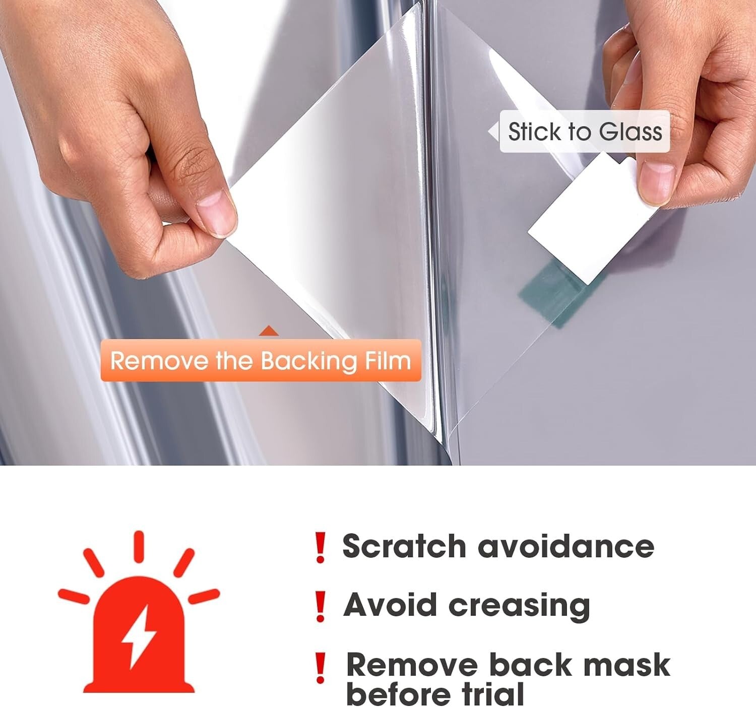 Easy Install PV Blocking Window Tint - Daytime Privacy Film, 45 x 157 in, Silver