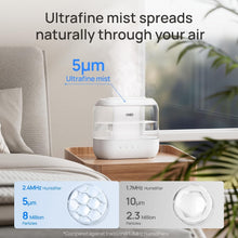 Load image into Gallery viewer, Whisper-Quiet 4L Humidifier with Night Light – Ideal for Baby Nursery &amp; Bedroom