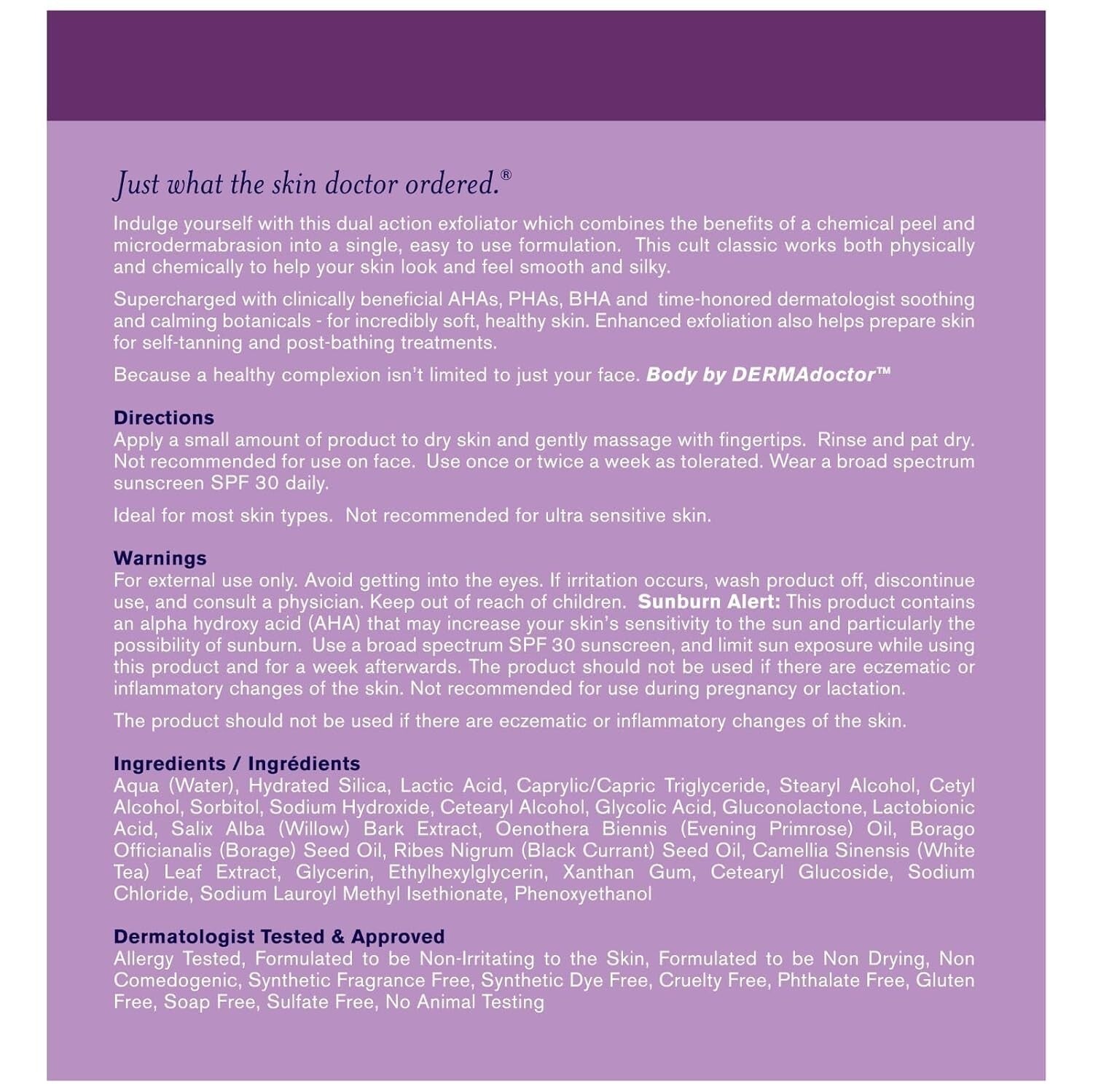 Dermatologist Formulated Body Scrub with 10% AHA + PHA for Keratosis Pilaris