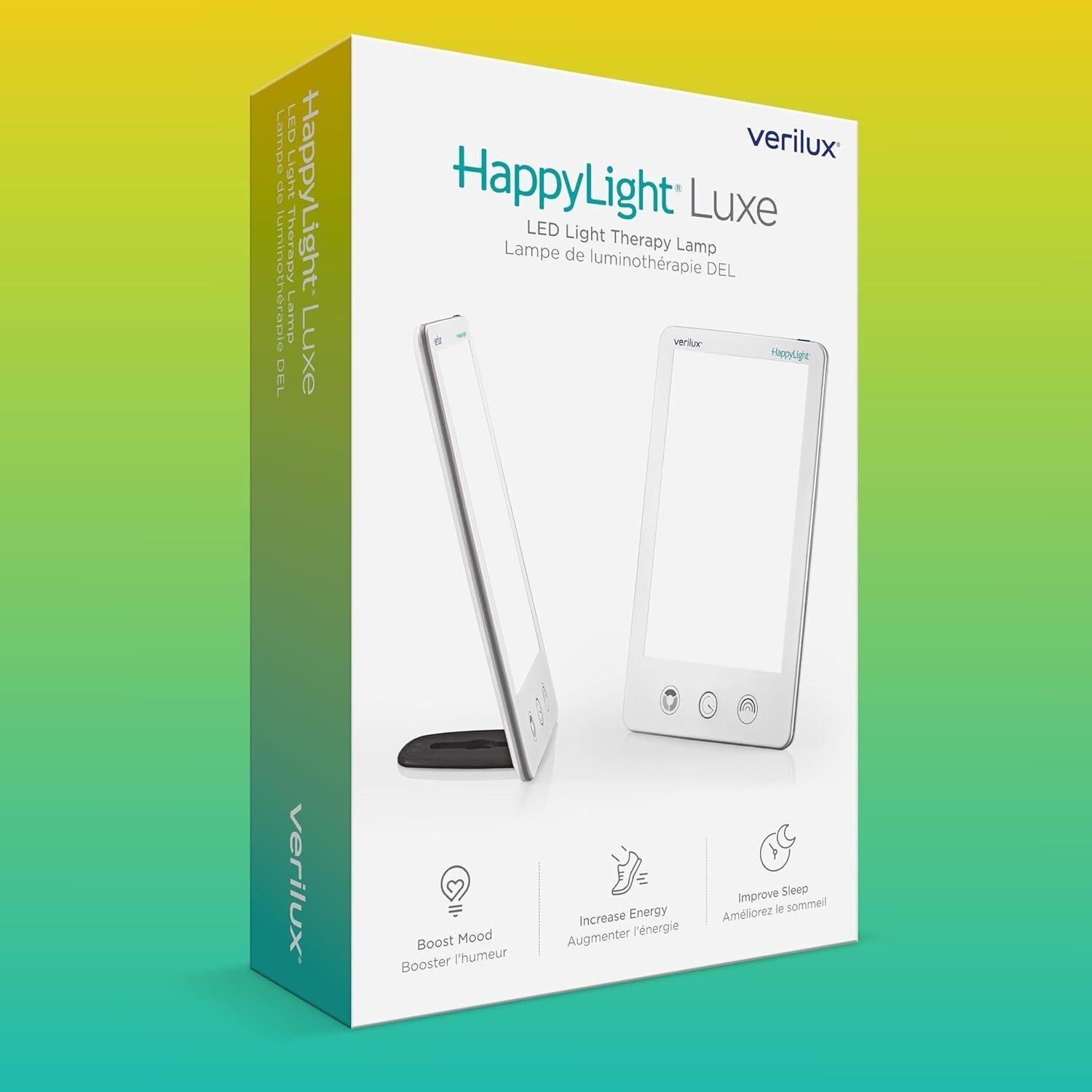 HappyLight Luxe - 10,000 Lux UV-Free Light Therapy Lamp for Mood & Energy Boost