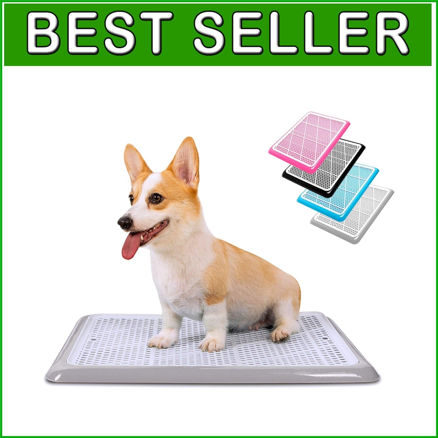 Removable Mesh Dog Potty Tray - 25''x20'' Indoor Pee Pad Holder for Small Dogs