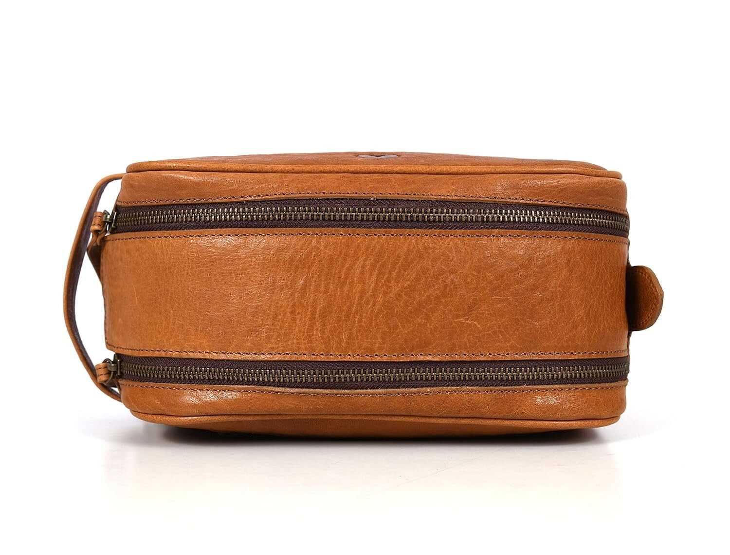 Elegant 10" Leather Dopp Kit with Waterproof Lining - Travel Essentials Unisex