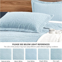 Load image into Gallery viewer, Modern 3-Piece King Quilt Set in Spa Blue - Lightweight Coverlet for All Seasons