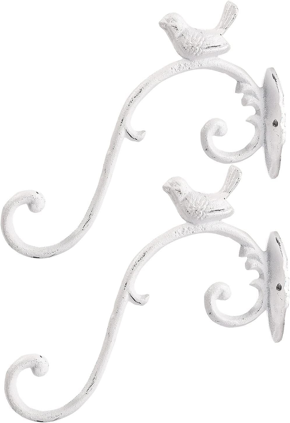 Sturdy 2PC 10-Inch Cast Iron Hanging Brackets - Ideal for Planters & Wind Chimes