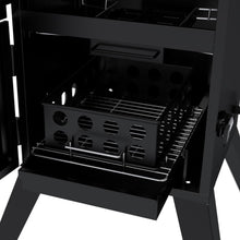 Load image into Gallery viewer, Alloy Steel Vertical Charcoal Smoker with Dual Doors &amp; 4 Adjustable Grates