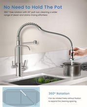 Load image into Gallery viewer, 3-in-1 Pull Down Kitchen Faucet with Integrated Drinking Water - Brushed Nickel