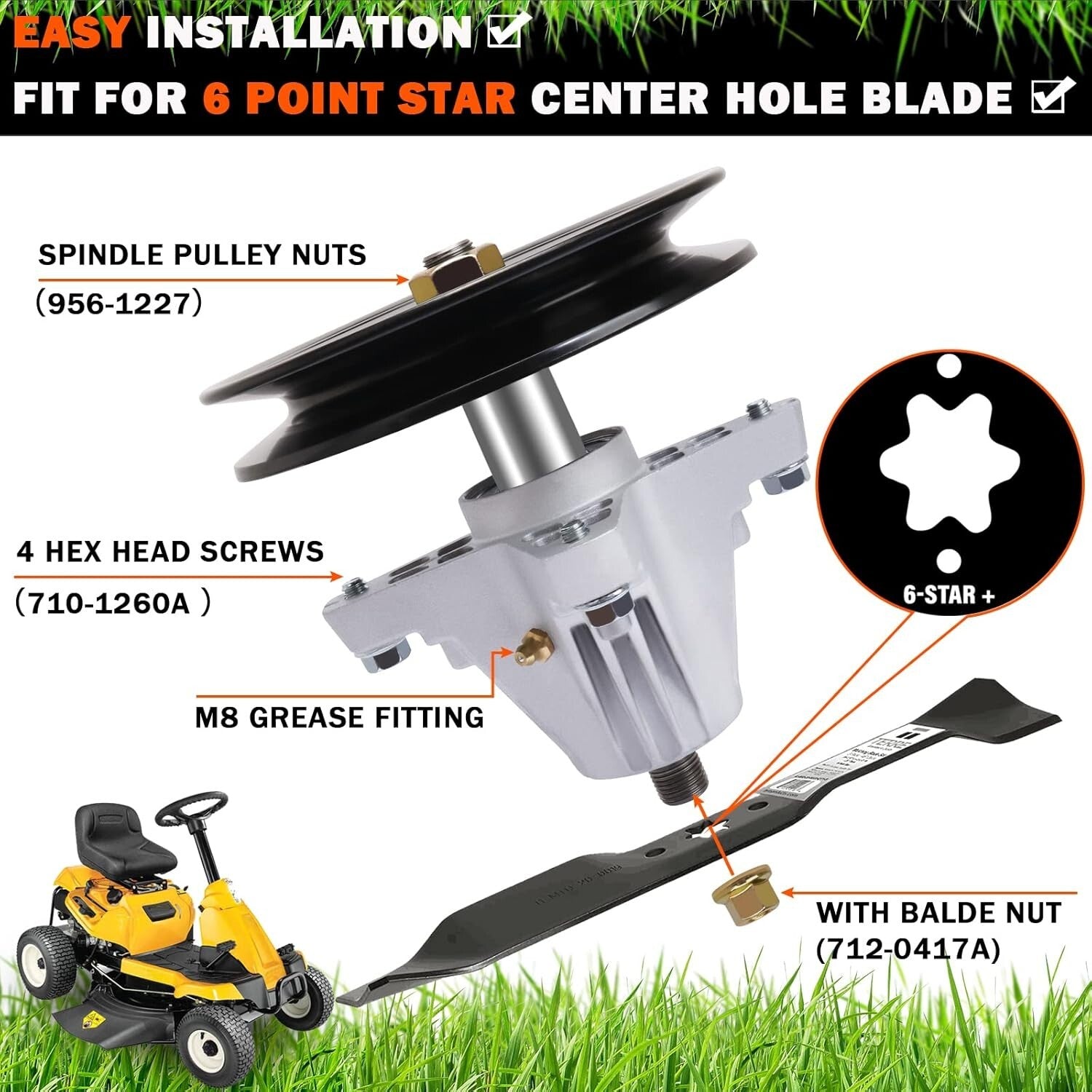 Replacement Spindle Assembly for MTD, Troy-Bilt, Cub Cadet 30 & 42 Inch Mowers