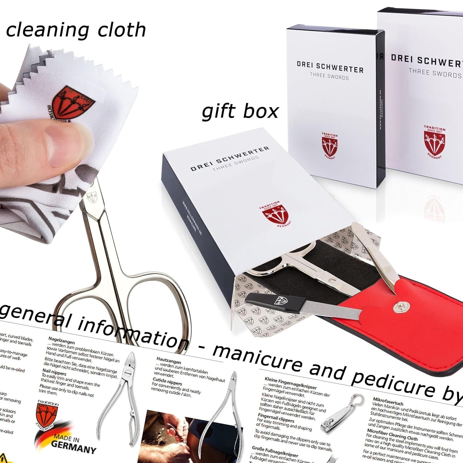 Luxury 23-Piece Nail Care Set with Professional Steel Implements in Leather Case