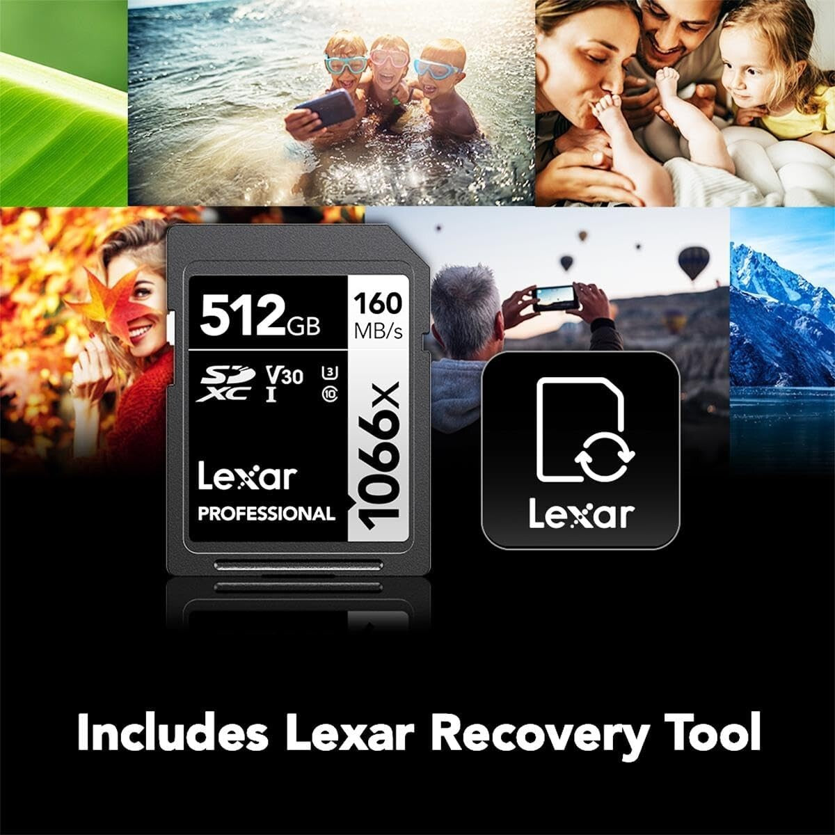 Ultra Reliable 512GB SDXC Card for High-Speed Photography & Video, Compact Size