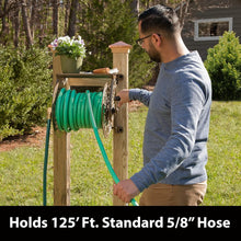 Load image into Gallery viewer, Stylish Wall Mounted Hose Reel - 125 Feet Capacity, Cast Aluminum, Bronze Finish