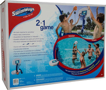 Load image into Gallery viewer, Effortless 2-in-1 Volleyball and Basketball Set for Above and In-Ground Pools