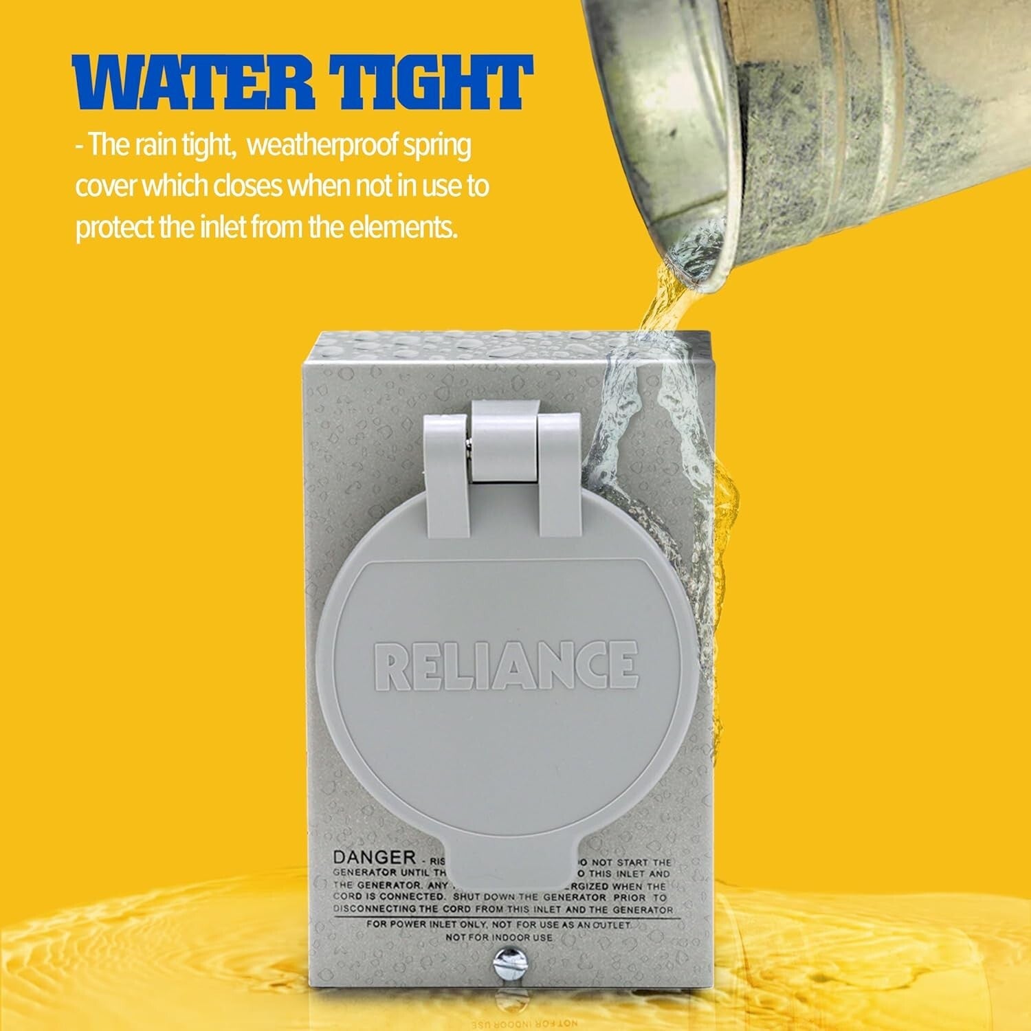 Weather-Resistant 30-Amp Power Inlet Box - 7,500 Watt Generator Compatibility