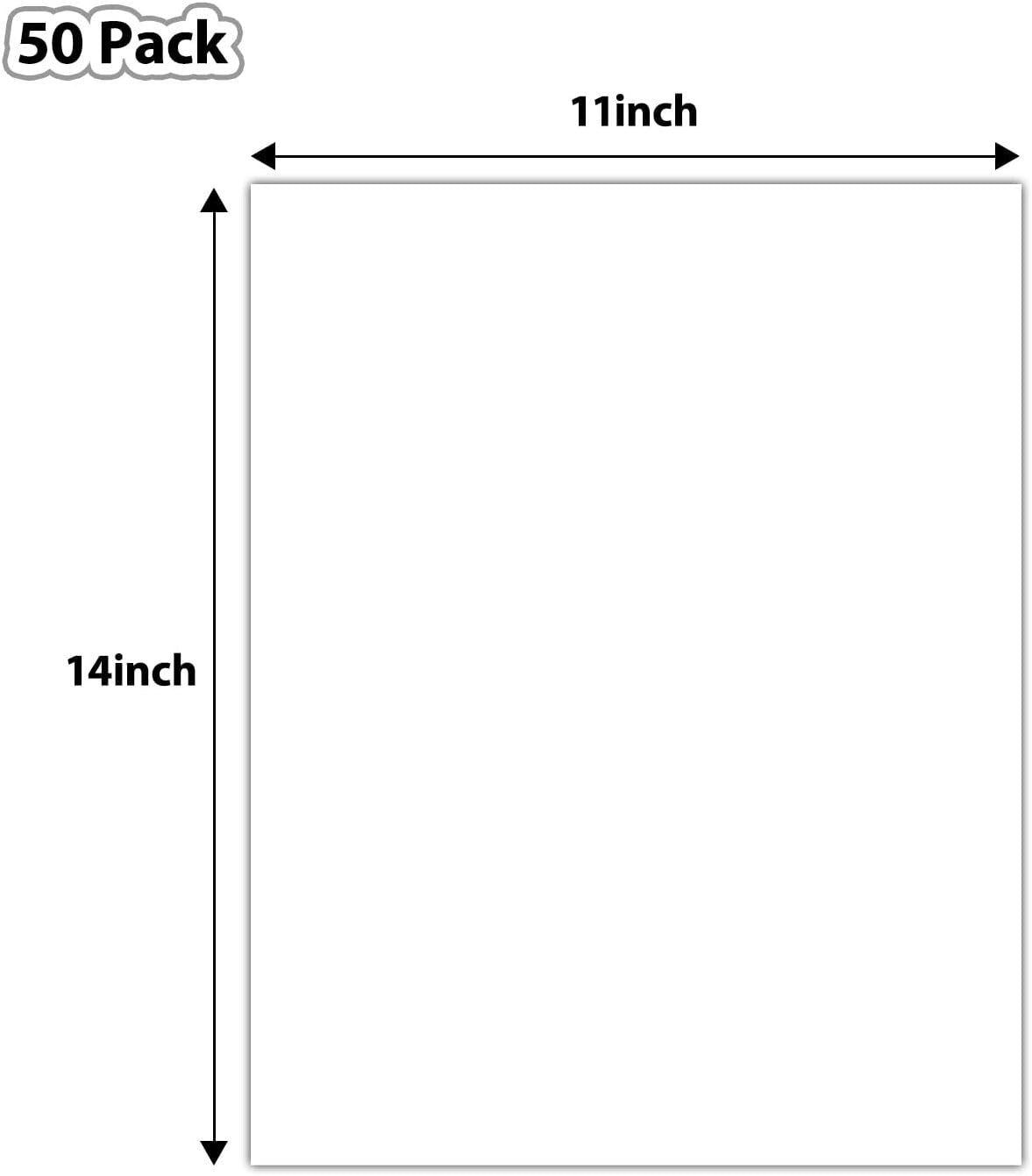 50 Lightweight 11x14 Backing Boards - Ideal for Artists & Crafters' Projects