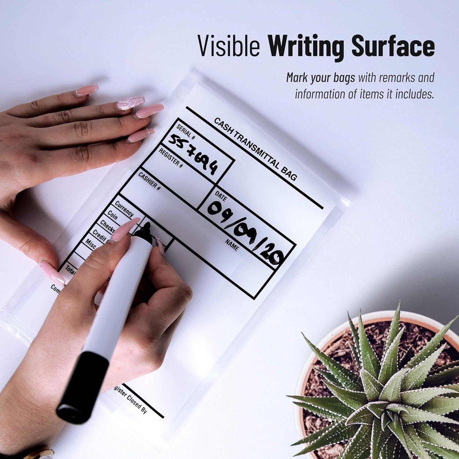 Secure Tamperproof Cash Bags - 6x9 Inch Self-Adhesive Envelopes, 500 Per Pack