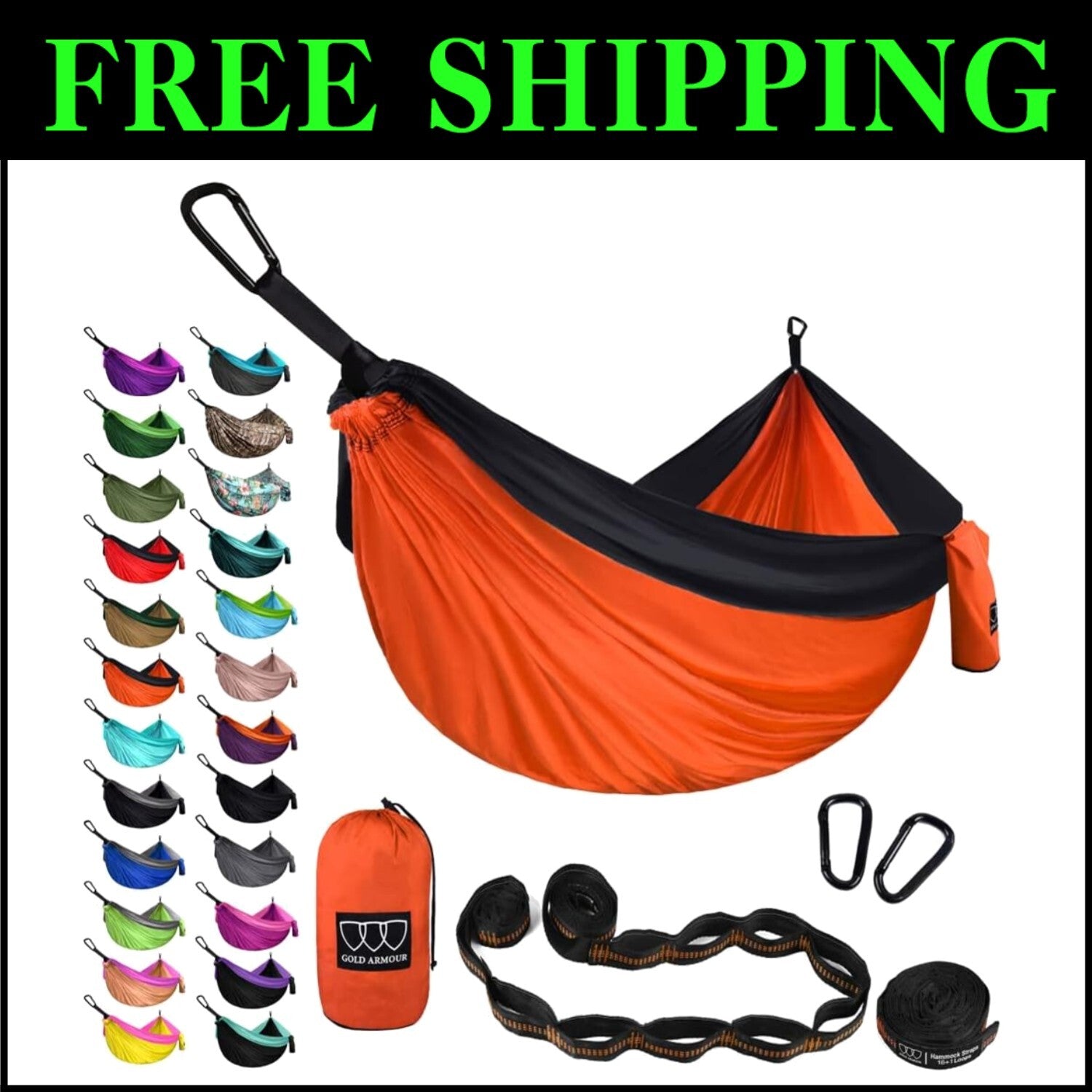 Ultralight Double Hammock - 125" x 79" Size with 1000 lbs Strength, Easy Setup
