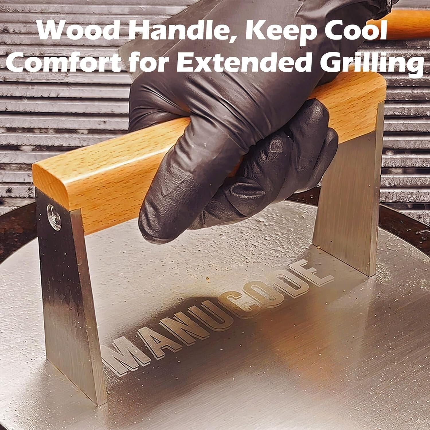 9-Inch Grill Press: Searing Panini, Steak & Chicken with Ease - Safety Handle