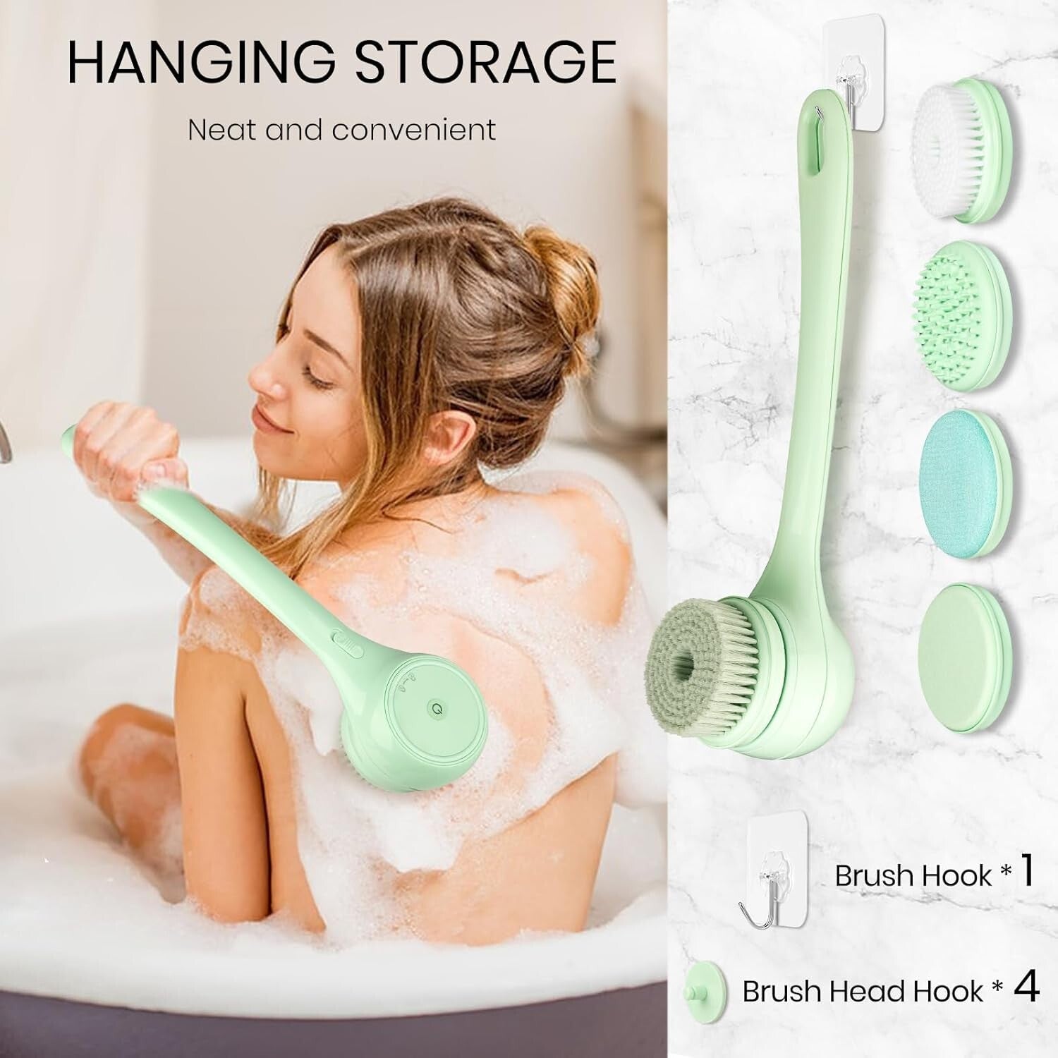 5-in-1 Electric Body Scrubber: Waterproof Massage Brush for Exquisite Skin Care