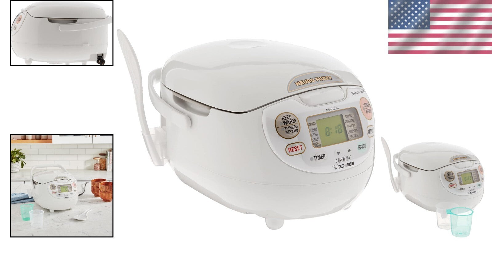 Elegant 5.5-Cup Electric Rice Cooker - Neuro Fuzzy Technology & Warm Function