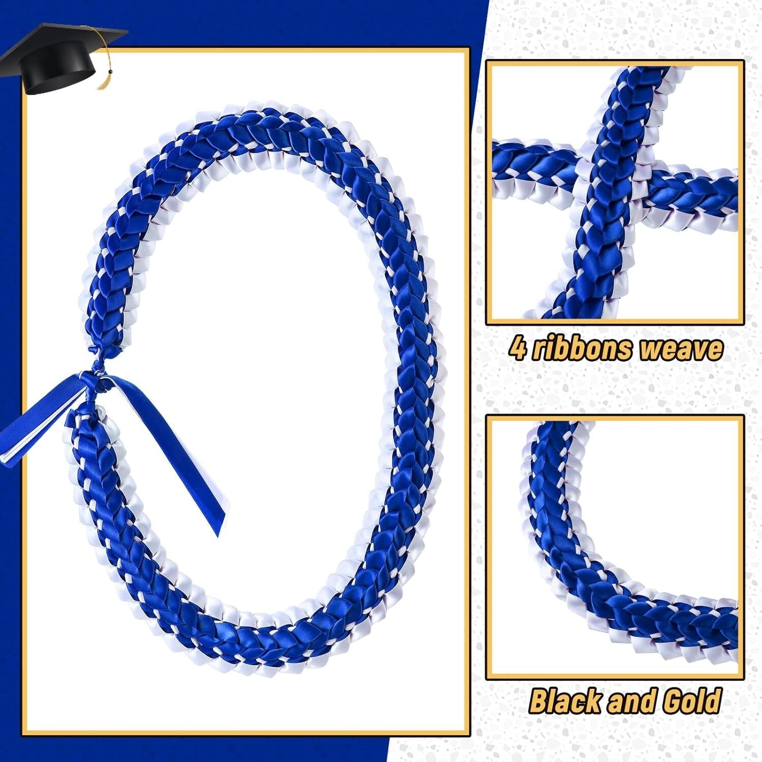 Customizable 2025 Graduation Lei | Vibrant, Handmade Double Braided Necklace