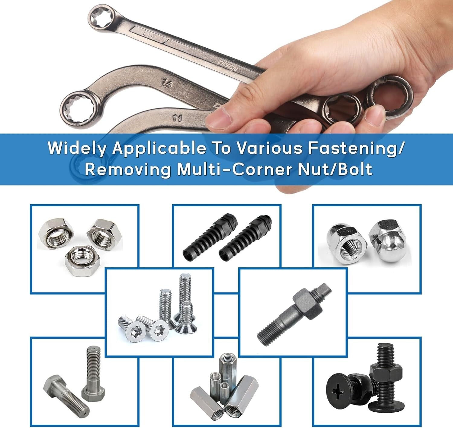 14-Piece Chrome Vanadium Wrench Set with EVA Organizer for Ultimate Versatility