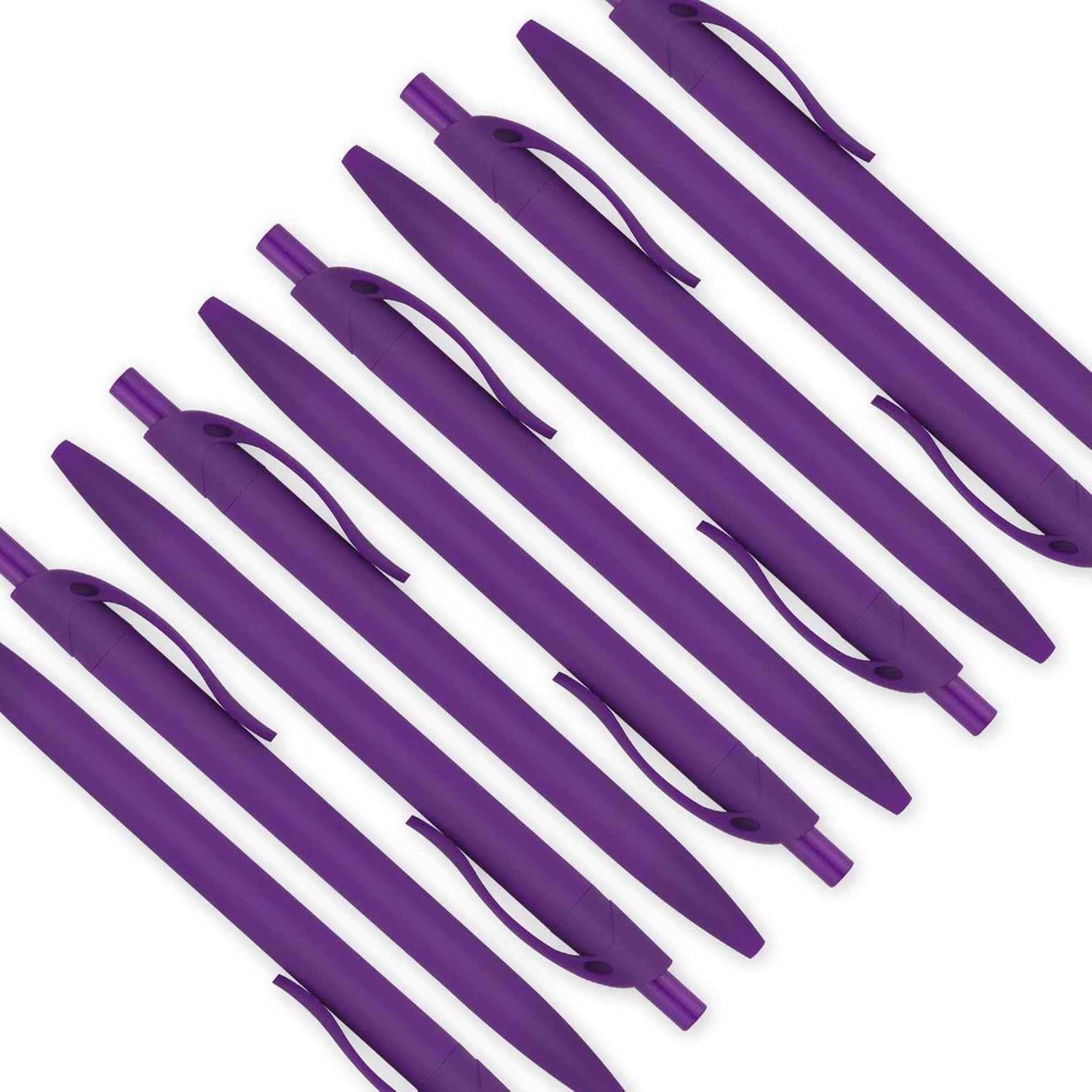 Bulk 200 Retractable Purple Barrel Pens - Medium Point, Smooth Writing Solutions