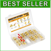 Load image into Gallery viewer, Plumbing Essentials: 48PCS Brass NPT Pipe Fittings Kit with Multiple Types