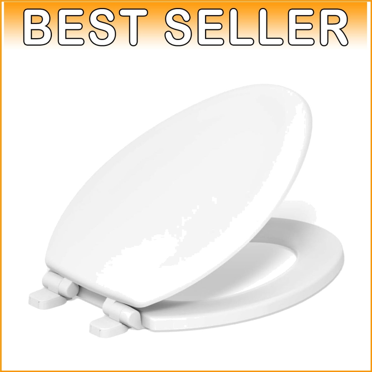 Durable White Elongated Toilet Seat with Quiet-Close Technology for Comfort