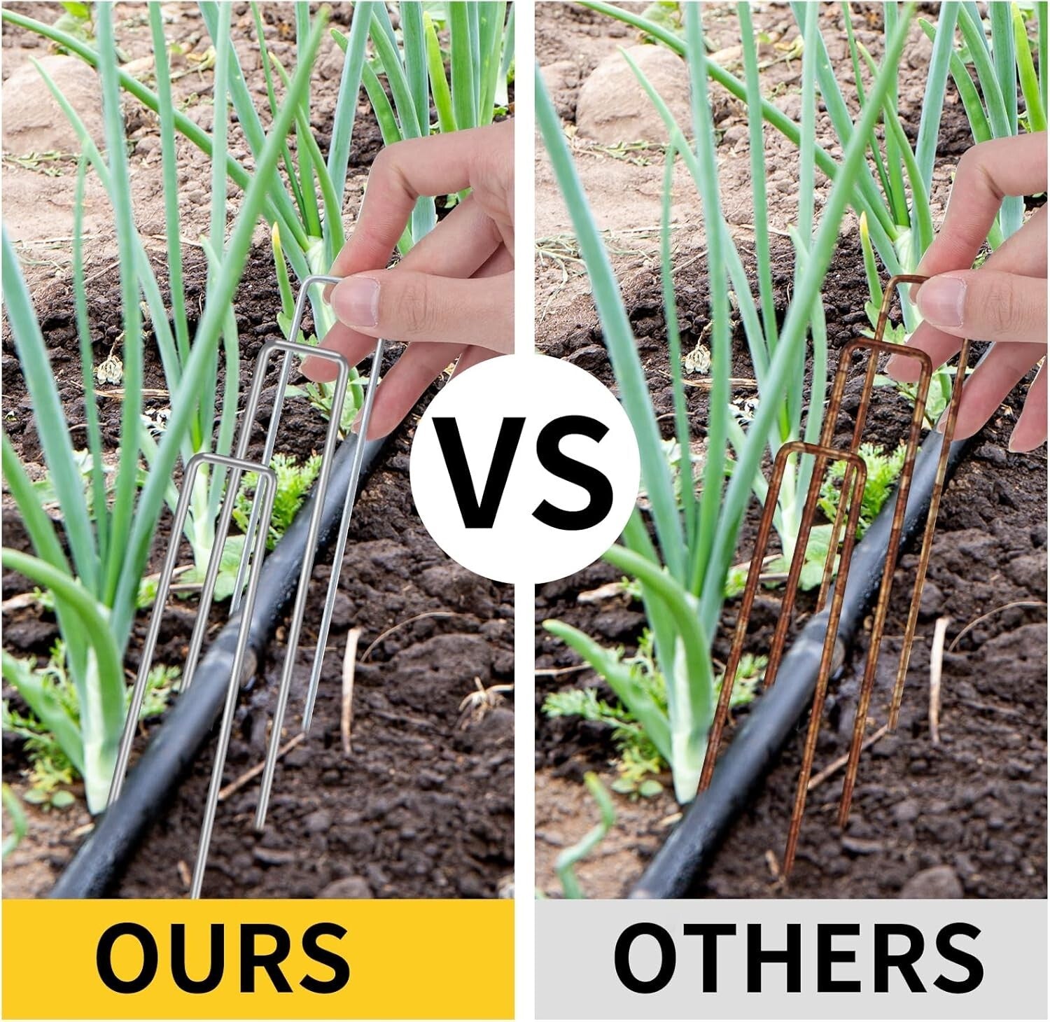 420pcs Galvanized U-Shaped Garden Stakes - 6-Inch for Versatile Outdoor Use