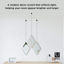 Load image into Gallery viewer, Stylish Black Metal Diamond-Shaped Mirrors Set - Inspired by Argyle Patterns