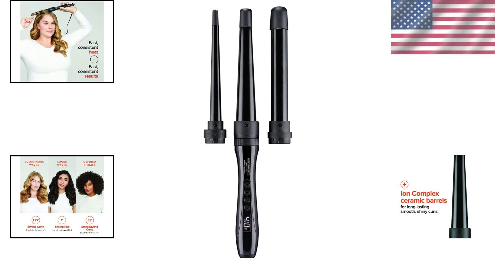 Quick Heat 3-in-1 Ceramic Curling Wand Set - Luxurious Curls for Every Occasion