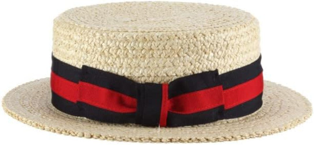Classico Men's Straw Boater Hat in Bleach, XX-Large - Vintage Sophistication