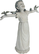 Load image into Gallery viewer, Delightful 16-Inch Little Girl with Birds Cast Stone Resin Garden Figurine