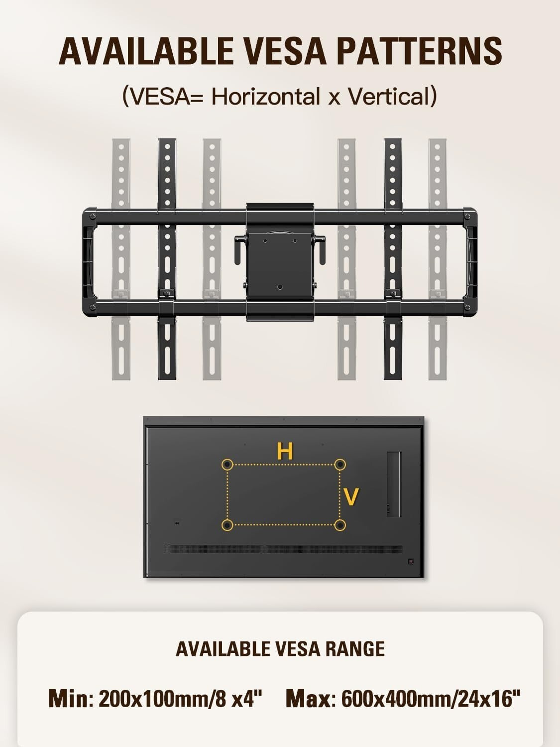 Durable TV Wall Mount for 42-86" TVs - Easy Install, Centering & Glare Reduction
