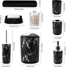 Load image into Gallery viewer, 9-Piece Black Marble Bathroom Accessories Set - Enhancing Elegance and Function