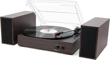 Load image into Gallery viewer, Elegant Wireless Vinyl Turntable with Auto-Stop &amp; Stylish Speakers - Wood Finish