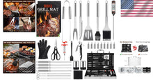 Load image into Gallery viewer, Deluxe 34-Piece Outdoor Grill Tool Set with Aluminum Case - Ideal for Gifting