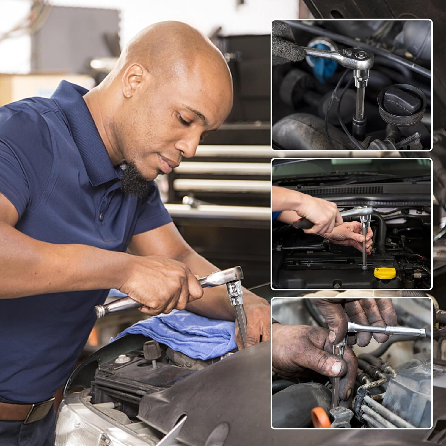 20PC Extra Long Allen Hex Socket Set - Chrome Vanadium Steel with Case