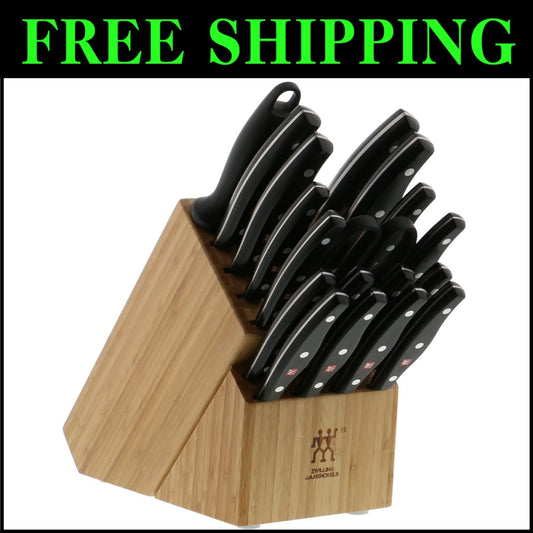 Complete TWIN Signature 19-Pc Knife Block Set with Dishwasher Safe Convenience