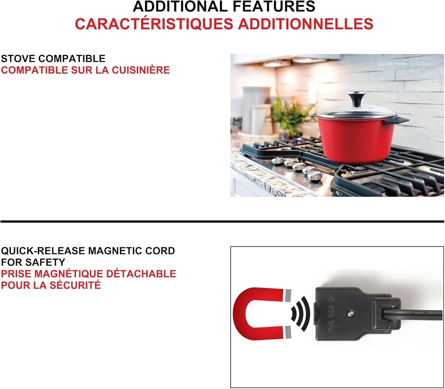 13PC The Rock Fondue Set with Quick Release Cord - 3.2QT Capacity for Gatherings