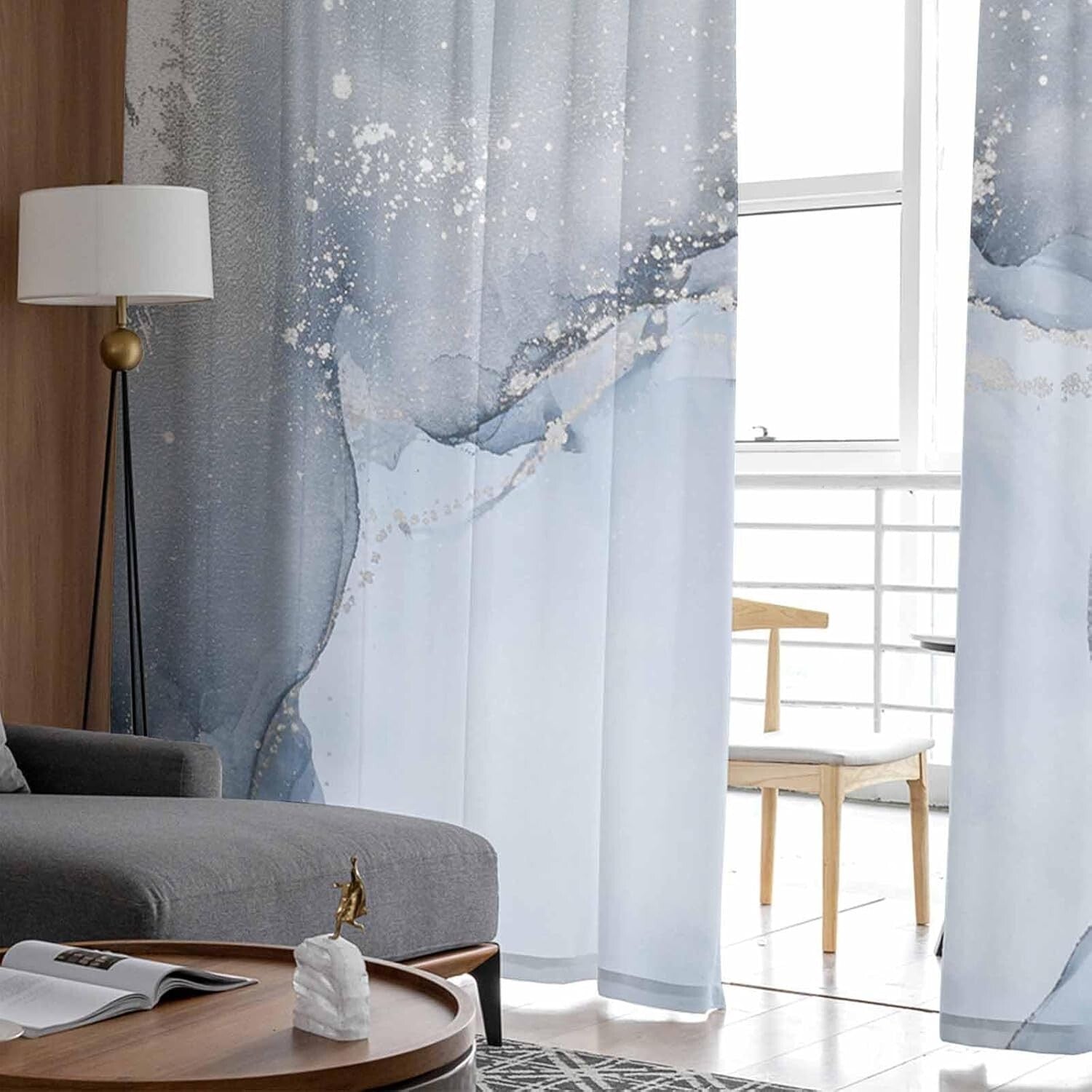 Contemporary Marble Textured Sheer Curtains – 63 Inches, Ideal for Every Room