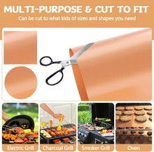 Load image into Gallery viewer, Non-Stick Heat Resistant Copper Grill Mats for Gas, Charcoal &amp; Electric BBQs