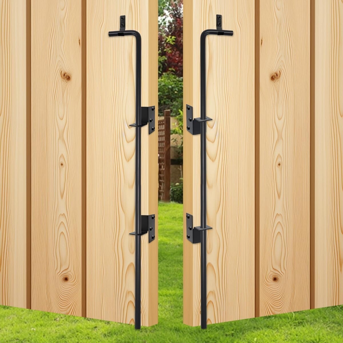 Cane Bolt Heavy Duty Gate Rod 36 Inch - Locking Double Door Set for Security