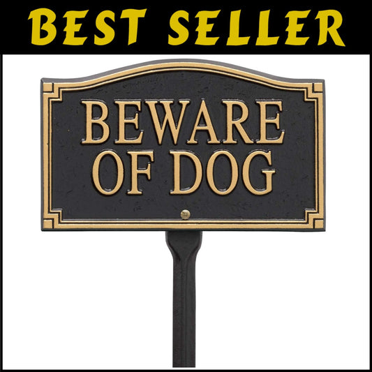 Durable 'Beware of Dog' Warning Marker - Cast Aluminum with Alumi-shield Coating