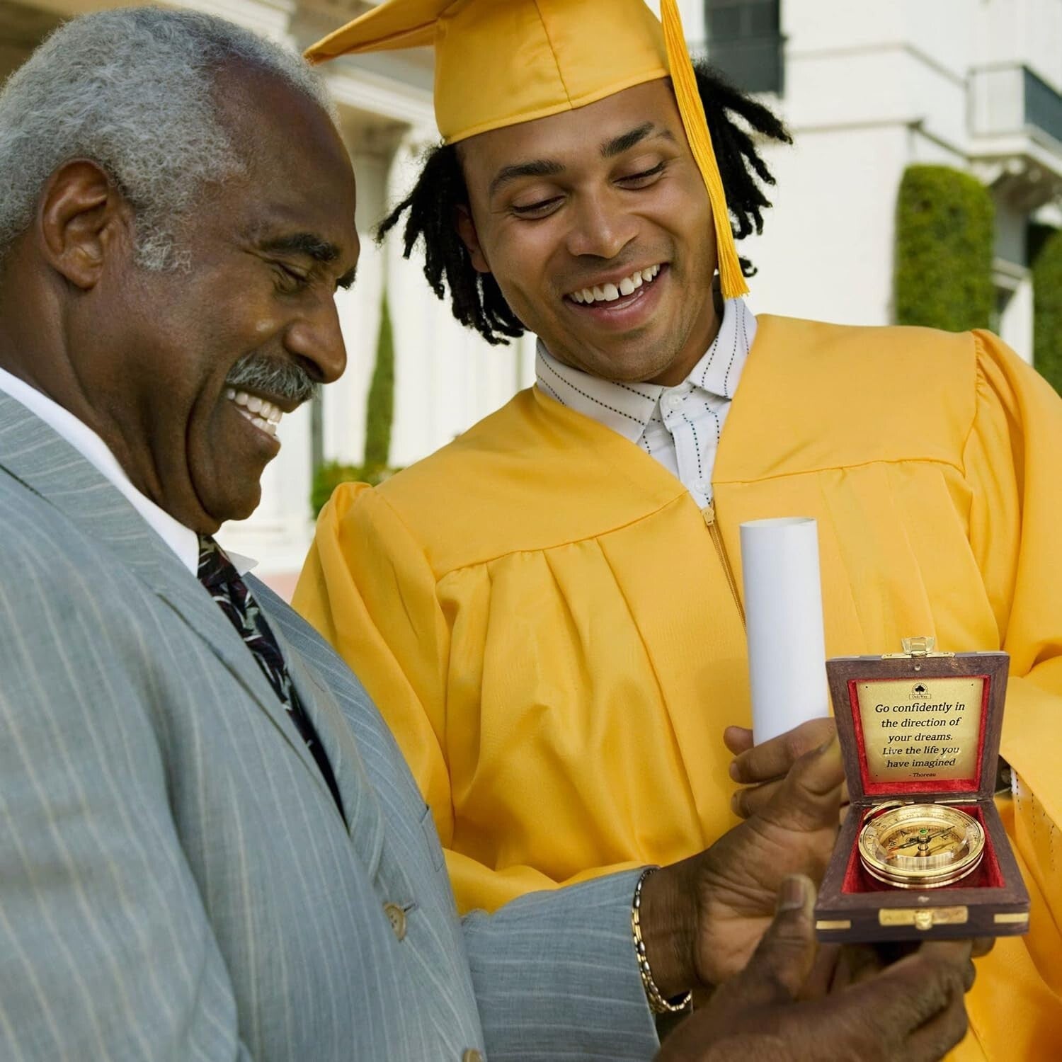 Unique Personalized Graduation Gift - Inspirational Compass with Keepsake Box