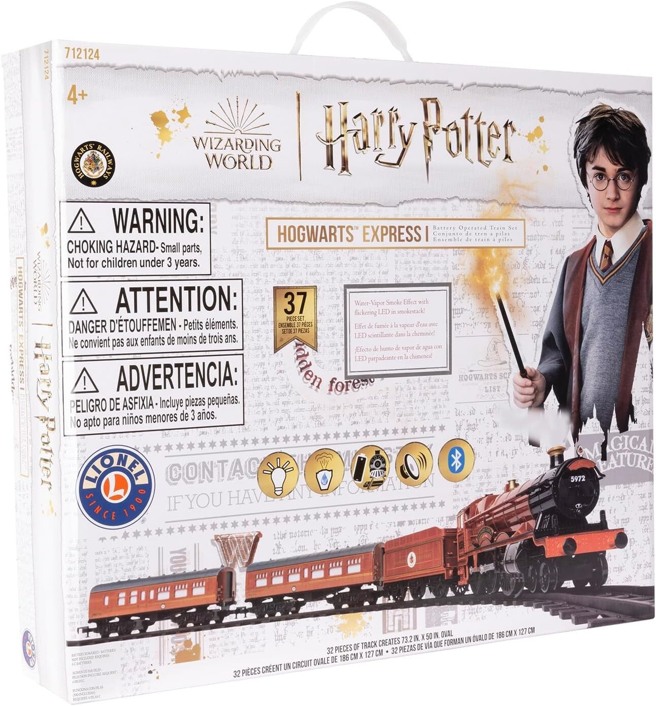 Battery-Powered Hogwarts Express Train Set with Customizable Track & Vapor Smoke