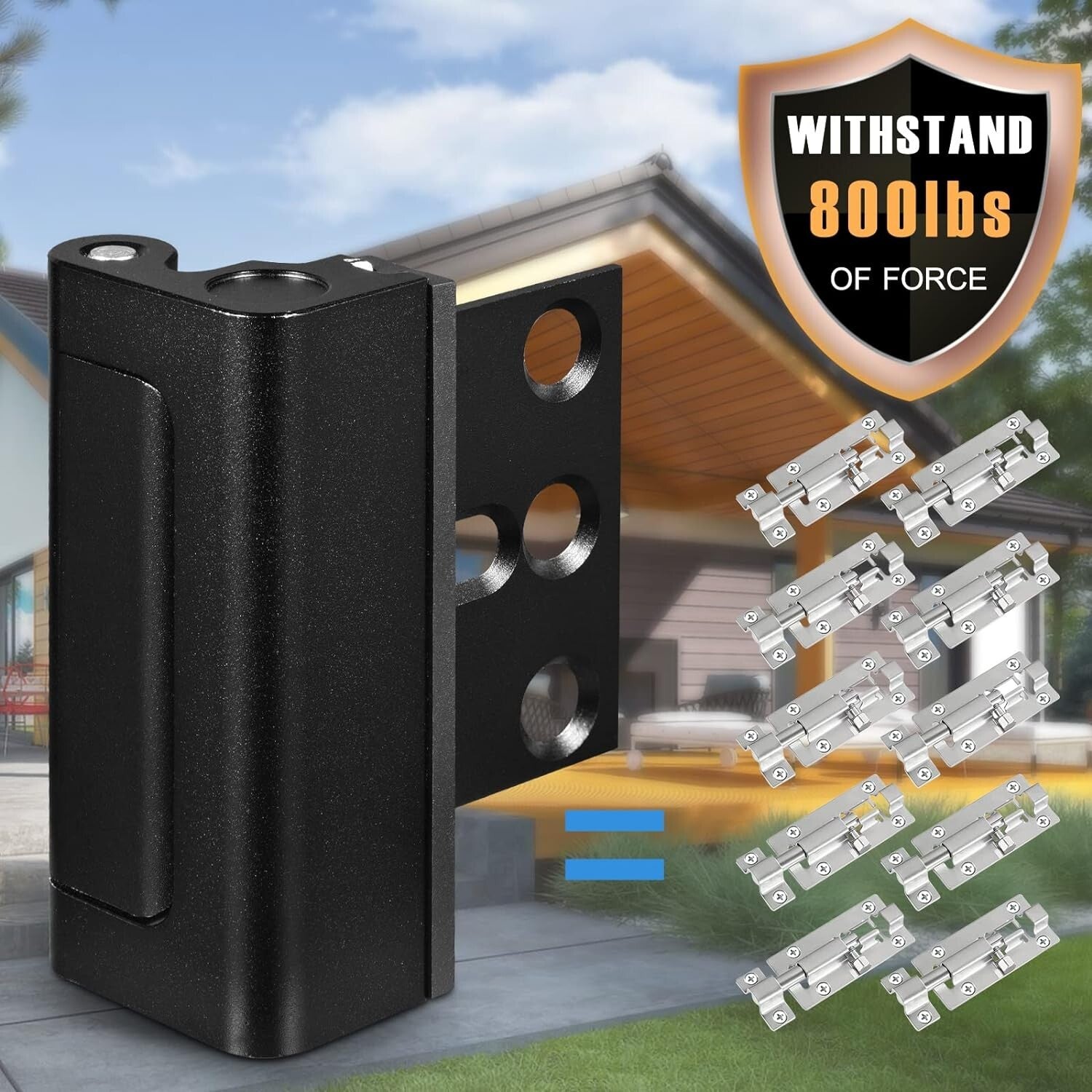 Durable Black Door Lock Latch - 4Pack Childproof Reinforcement for Home Security