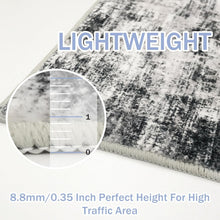 Load image into Gallery viewer, Elegant Black &amp; Grey 3x10 Ft Indoor Runner Rug - Soft, Durable, Abstract Design